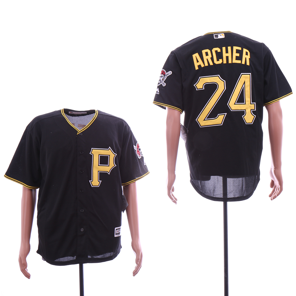 Men Pittsburgh Pirates #24 Archer Black Game MLB Jerseys->pittsburgh pirates->MLB Jersey